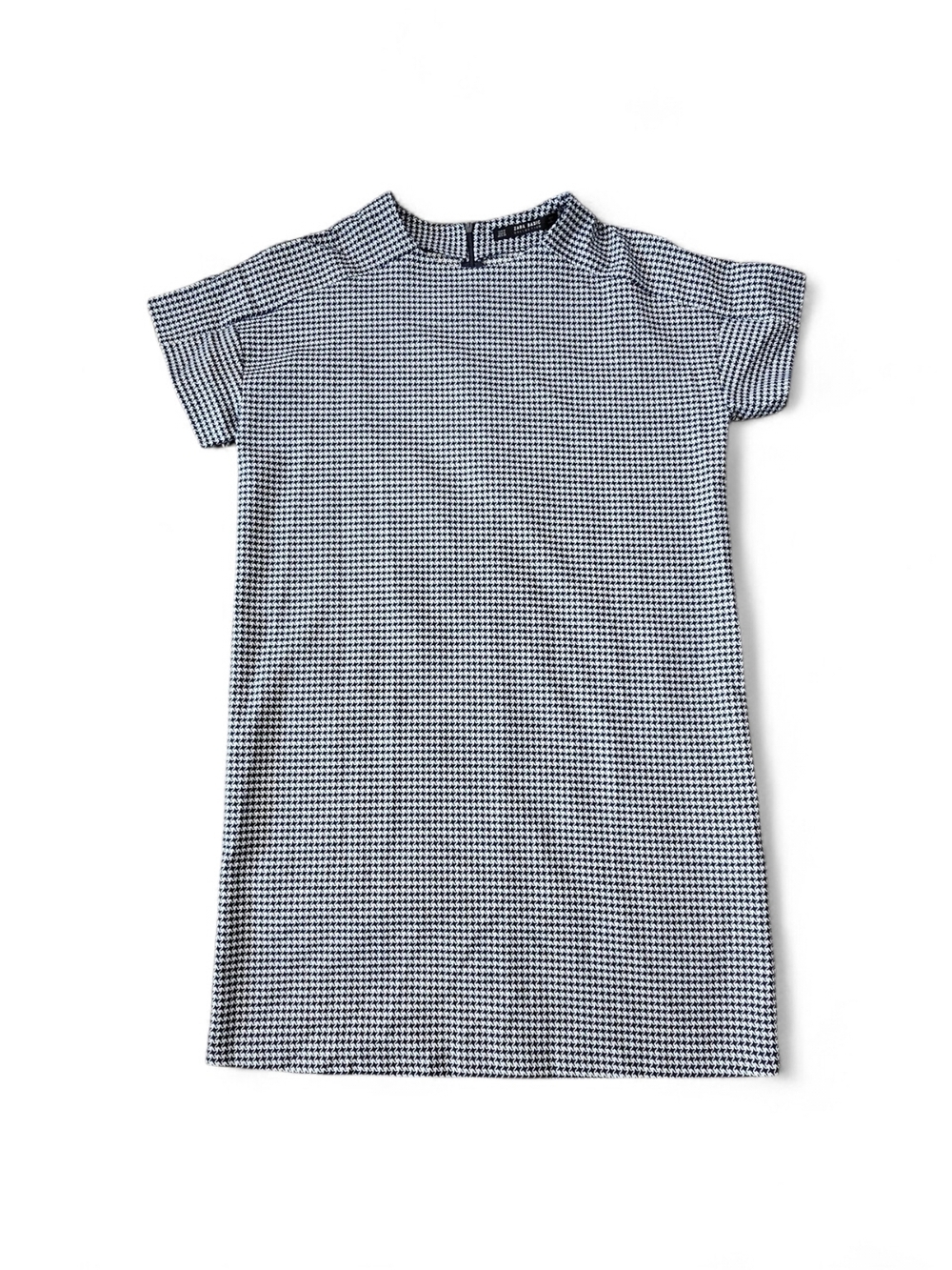 NWT Zara Dark Navy and White Check Shift Dress